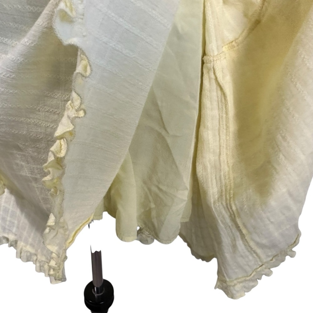 Hailey & Co Womens Smocked Ruffled Mini Dress Sz Small Yellow Sleeveless Lined - Picture 7 of 10